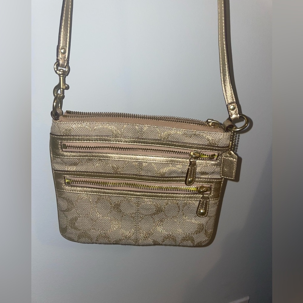 Gold Coach Crossbody Bag